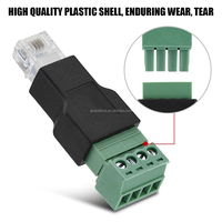 Adaptateur de borne à vis Globaltone, connecteur Ethernet RJ11 6P4C mâle vers 4 broches AV, plastique et métal noir et vert, modèle JT1281-1