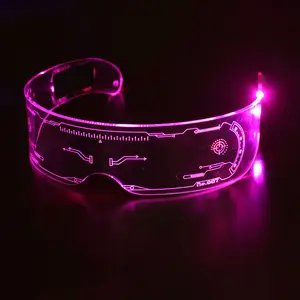 充電式LEDメガネ音楽祭ダンスパーティーサイバーパンクパーティー7色のバリエーションLED光保護のグローグラス