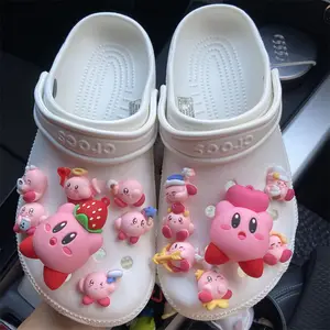 Star Kabi dining hole shoes accessories DIY cute pink shoe buckle stereo shoe flower accessories for girls