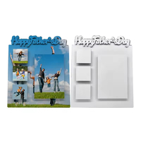 Logo 3D personnalisé Cadre photo gravé en 3D Joyeuse fête des pères Plaque photo sublimation vierge