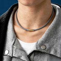 Collier Magnétique Thérapeutique en Acier Inoxydable 316L Premium avec Silicone, Aimant Intégré, Design Plaqué Sous Vide, Équilibre Énergétique
