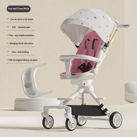 Poussette haute pour bébé avec siège rotatif à 360°, poignée réversible et pare-soleil pour les enfants de 0 à 3 ans