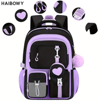 Sac à dos scolaire unisexe HAIBOWY personnalisé avec logo, imperméable, grande capacité, léger, pour ordinateur portable, avec fermeture éclair