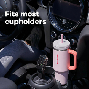 Nouveau Mug de Voyage Isotherme en Acier Inoxydable 40oz avec Couvercle à Paille Rotative et Poignée, Personnalisable avec Logo - Product Image 6