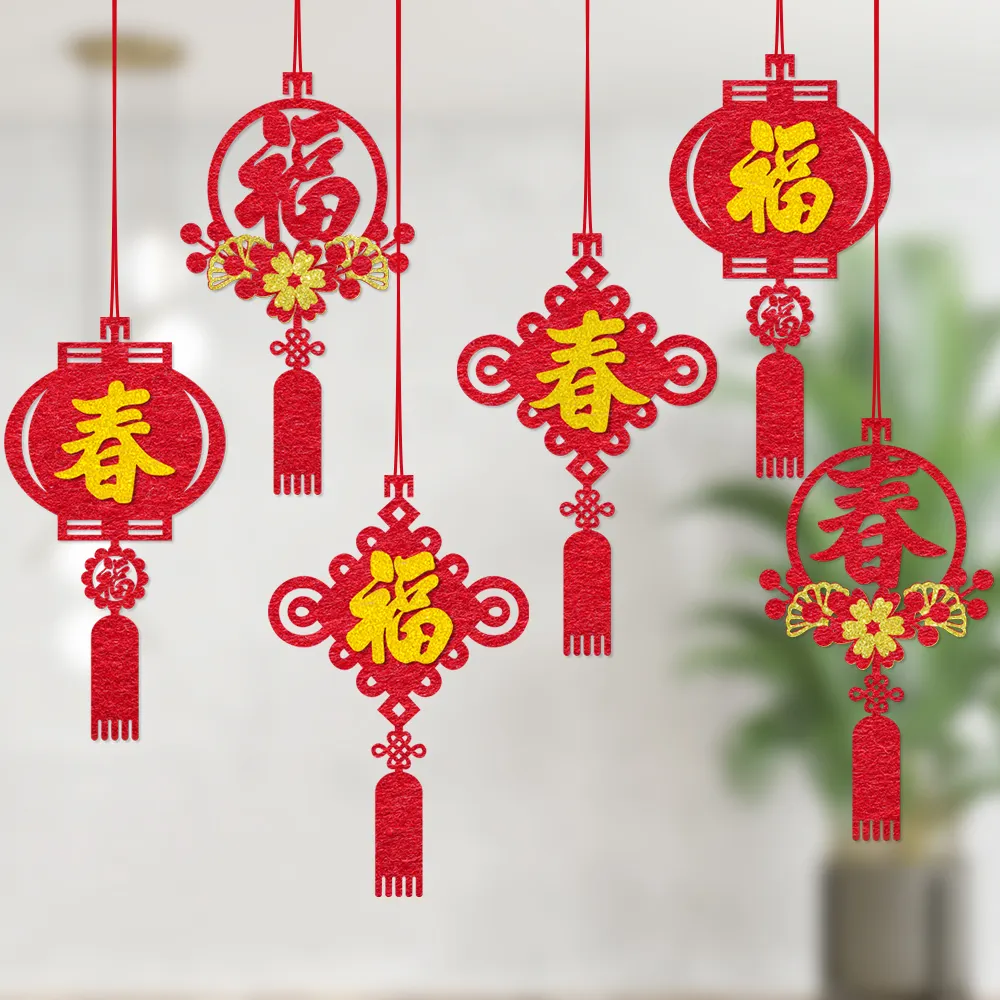 Happy Chinese hanging garland New Year Decor Hanging Supplies For Home Office Tree Spring Festival Favor