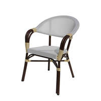 Vente chaude PE Osier Rotin Restaurant Aluminium Antique Français Bistro Chaise De Café En Plein Air