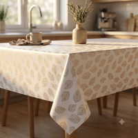 Nappe de table en PVC de luxe avec feuilles dorées, résistante aux taches, imperméable, pour mariage, fête, décoration de restaurant