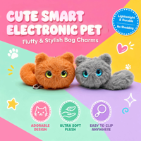Peluche interactive intelligente électronique, poupée douce à longue queue avec porte-clés en métal, cadeau pour enfants, jouet en coton PP, vente en gros
