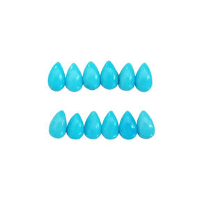 Turquesa natural de alta calidad, cabujón en forma de pera de 4x3 mm, piedra preciosa suelta, pulido suave, color azul verdoso, para la elaboración de joyería fina. - Product Image 6