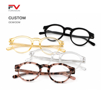 Monture de lunettes optiques vintage en acétate, style Academia, couleurs tendance, unisexe, monture complète, logo personnalisé, vente en gros