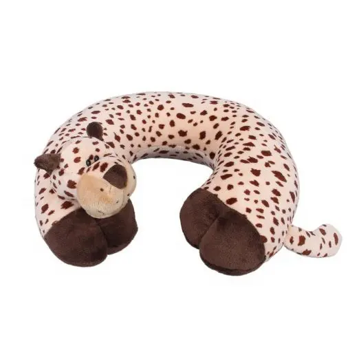 Flexibly Cartoon Cute Animal Design Leopard Soft Headrest Safe Travel Nap U Neck Pillow