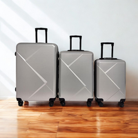 Valise en ABS haut de gamme personnalisable en gros, ensemble de 3 pièces (20, 24, 28 pouces), avec logo personnalisé, bagage approuvé par la TSA pour les voyages aériens, usage quotidien