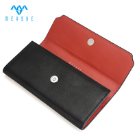Dompet kulit sapi asli kasual Vintage mewah wanita kustom tempat kartu ritsleting kualitas tinggi benang koin jepret magnetik