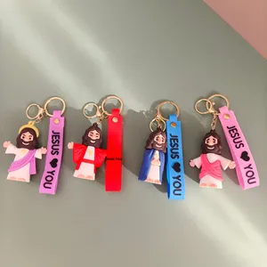 Creative Angel Little Girl Keychain Cartoon Plastic Doll Pendant <b>Key</b> Chain <b>Ring</b> Backpack <b>Car</b> Ornament Gift Wholesale - Product Image 1