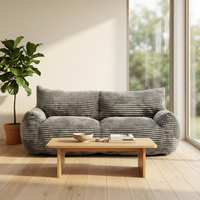 Canapé de luxe OEM en gros, mobilier de salon ergonomique en velours côtelé et tissu bouclé haut de gamme, chic, pour balcon, hôtel, résistant, MOQ