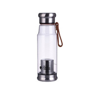 Bouteille d'eau en plastique avec infuseur à thé de 600ml avec logo personnalisé avec corde Bouteille d'eau en plastique avec infuseur de fruits en Tritan