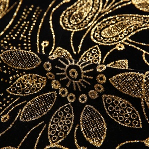 100 <span class=keywords><strong>poly</strong></span> teint feuille noire brillant canapé <span class=keywords><strong>d</strong></span>'ameublement abaya tissu velours en inde - Product Image 3