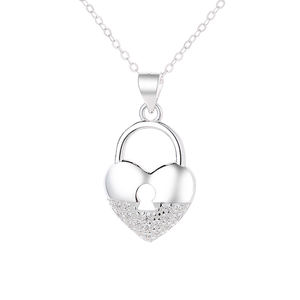 Groothandel Glanzende Parel Kooi 925 Sterling Zilver Hartvormig Sleutelgat Hanger Ketting Voor Vrouwen - Product Image 5