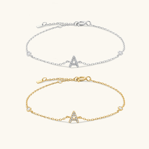 FUAMAY Bracciali di Lusso con Iniziali a Catena in Argento Sterling 925, Lettere dalla A alla Z, Bracciale con Lettera <span class=keywords><strong>H</strong></span> - Product Image 1