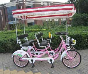 Bicicletta a Pedali Familiare a <span class=keywords><strong>4</strong></span> <span class=keywords><strong>Ruote</strong></span> per <span class=keywords><strong>4</strong></span> Persone, Quadriciclo/Bici Tandem per Noleggio - Product Image 5