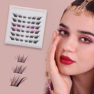 Remise sur les cils! <span class=keywords><strong>Foxy</strong></span> Eye Press sur la grappe de cils dans la boîte à cils personnalisée de Eyelash Wholesale - Product Image 1