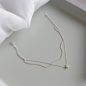 Bracelet de <span class=keywords><strong>cheville</strong></span> à Double étoile en <span class=keywords><strong>argent</strong></span> massif 925, chaîne de pieds nus pour la plage, pour femmes et filles - Product Image 6