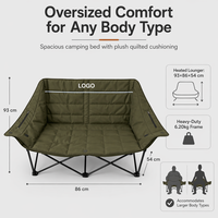 Sofá Cama Plegable Acolchado y Térmico, Sillón Lounge Portátil para 2 Personas, de Oxford 600D, para Exteriores, Playa, RV, Patio