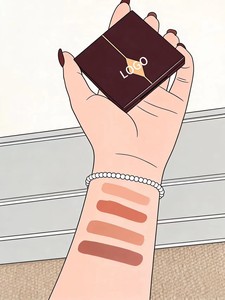 Cosméticos de belleza de lujo que crean un look de maquillaje perfecto. Sombra de ojos, lápiz labial, crema facial, corrector y polvo fijador - Product Image 4