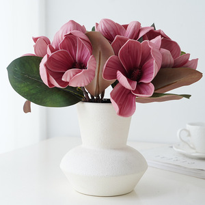 Ramo de <span class=keywords><strong>Magnolia</strong></span> Artificial Realista al por Mayor de Fábrica, Flores Multicolores con Hojas para Decoración de Bodas, Hogar y Hoteles - Product Image 1