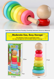मजेदार इंद्रधनुष टॉवर स्टैकिंग ने टोडलर्स की कल्पनाशील खेल और आकार की पहचान के लिए गैर विषैले नेस्टिंग ब्लॉक - Product Image 3