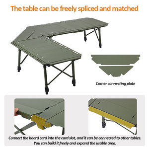 Diseño moderno ajustable en altura aleación de aluminio al aire libre plegable Picnic playa jardín Mesa táctica para Camping y barbacoa - Product Image 4