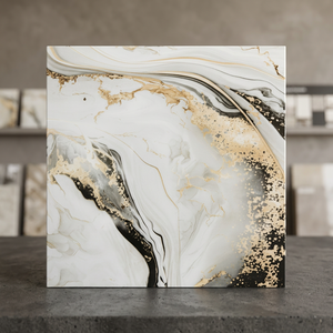 Carreaux de sol en céramique mate antimicrobienne effet marbre 40x40cm, porcelaine émaillée pour design intérieur d'hôtel et salle de bain - Product Image 3