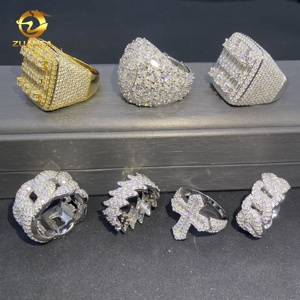 Colección de Anillos Finos para Hombre de Joyería Estilo Hip Hop, Anillos Cubanos con Cruz de Moissanita y Diamantes de Plata 925 VVS Iced Out Personalizados - Product Image 5