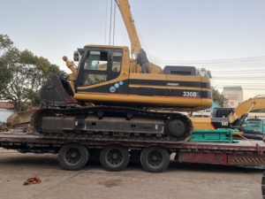 Excavadora de cadenas 330BL de 34 toneladas con motor Kawasaki, orugas amarillas y negras, equipo de construcción - Product Image 5