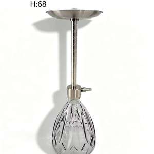 Clear Glass <b>Hookah</b> Metal Stand Mini <b>Hookah</b> Portable Water <b>Pipe</b> Desktop Smoking Set - Product Image 1