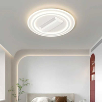 Ventilador de Techo LED Moderno con Diseño Ultrafino sin Aspas, Cuerpo de Lámpara de Hierro Simple, Control Remoto para Sala de Estar o Dormitorio