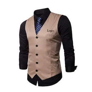 Colete formal slim fit personalizado, colete formal de negócios com design masculino de alta qualidade para bar, restaurante, hotel