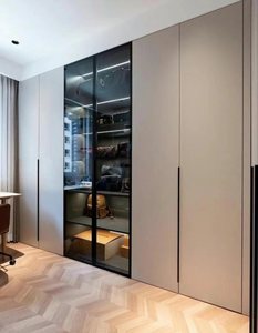 Placard Armoire Personnalisée Chambre Moderne Placard Verre Conceptions Autoportantes Armoire Pliante En <span class=keywords><strong>Bois</strong></span> - Product Image 6