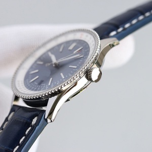 Reloj Analógico Multifuncional para Hombre de Negocios, Correa de Cuero Azul, Calendario, Resistente al Agua, Casual - Product Image 3
