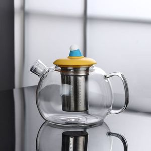 Théière <span class=keywords><strong>en</strong></span> verre transparent avec couvercle <span class=keywords><strong>en</strong></span> silicone motif dessin animé, grande capacité, résistante à la chaleur, <span class=keywords><strong>en</strong></span> borosilicate, pour la maison, pichet à eau et à fruits - Product Image 2