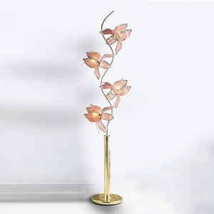 Lámpara de Mesa LED Lotus, Lámpara de Mesa de Hierro y Vidrio con Forma de Flor, Lámpara de Pie Lotus para Sala de Estar, Sala de Lectura, Estudio - Product Image 3