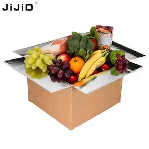 JiJiD 290*170*190 mm Insulated Thermal Box Aluminum Paper Box for Food Eco Friendly frozen food cold shipping boxes