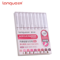 Stylo à pointe souple en acrylique Languo M720-9, lot de 9 couleurs, non effaçable, matériau ABS pour marqueurs artistiques