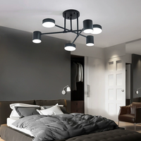 Lustre LED en fer forgé multi-têtes de style nordique, plafonnier doré pour salon, lampe suspendue moderne créative en forme de branche, vente en gros