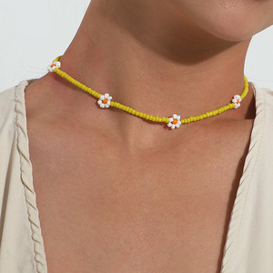 Gargantilla con cuentas collares para mujer <span class=keywords><strong>Vsco</strong></span> Boho hecho a mano flor cereza lindo Collar para chicas adolescentes collar de playa - Product Image 4