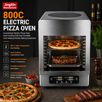 Four à pizza électrique de comptoir JingXin, 800°C, double fonction grill, portable, chauffage rapide, équipement de cuisson pour cuisine