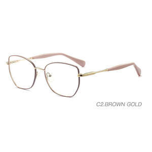 クラシックプレミアム光学メタル眼鏡フレーム、ファッショナブルな女性用メガネ、様々な色、スクエア型、卸売、ハオヤモデル - Product Image 3