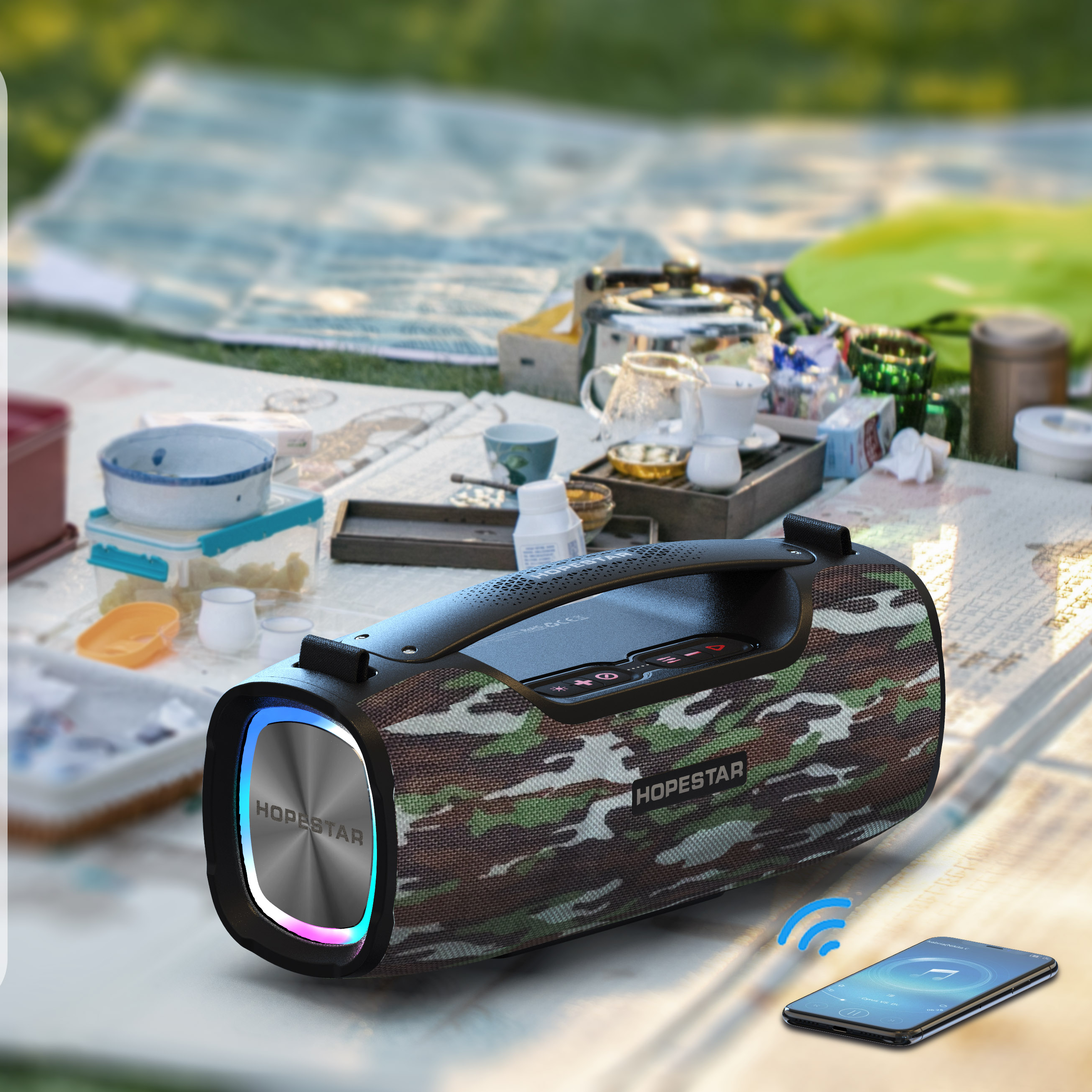 A6X оптовая продажа, уличный мощный Hi-Fi Bt портативный светодиодный басовый динамик мощностью 55 Вт, водонепроницаемый сабвуфер, беспроводной динамик