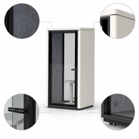 Cabine téléphonique de bureau moderne et compacte, insonorisée, avec cadre en aluminium, pour aéroport, hôpital, bureau à domicile, espaces de travail insonorisés