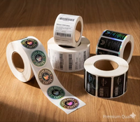 Rouleaux d'autocollants en vinyle imperméables imprimés sur mesure, découpés à la forme, étiquettes de logo de marque, autocollants promotionnels pour supermarchés, autocollants de codes-barres
